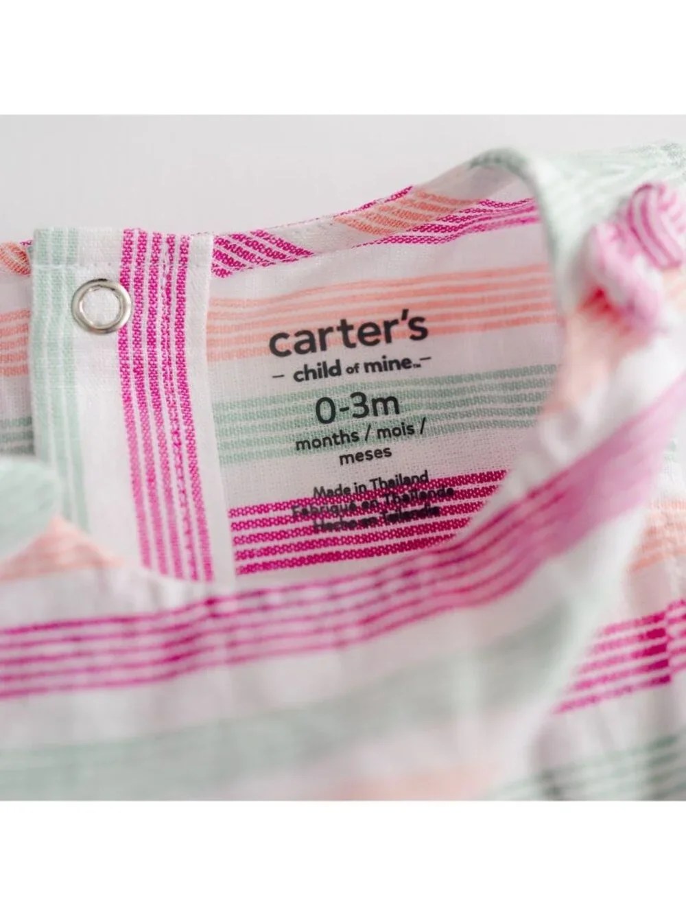 Carter’s Child of Mine Striped Dress 0-3M NWT Pastel Sleeveless Dress